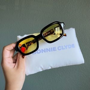 Shy Guy Sunglasses (Black Frames w/ Yellow Lenses)